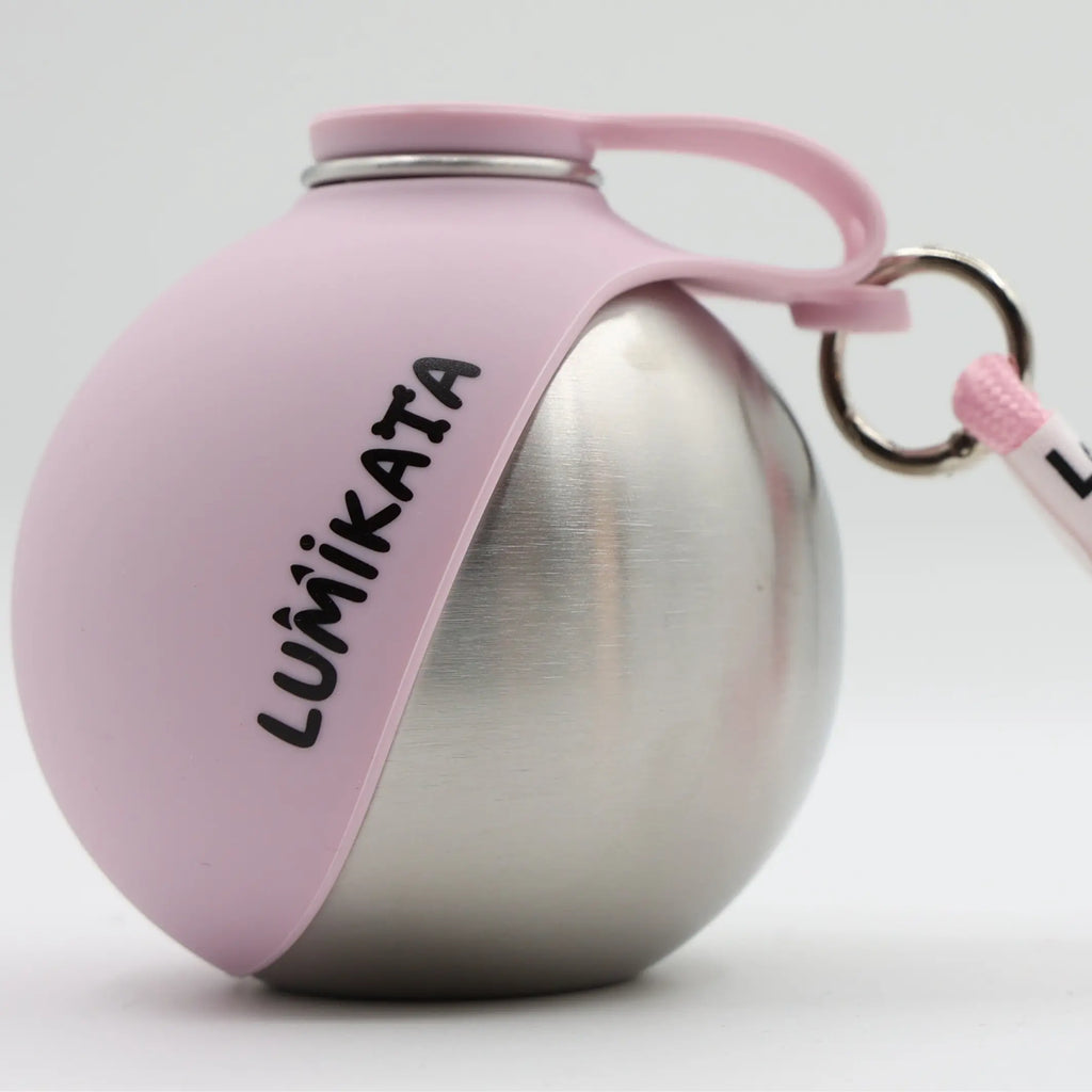Lumikata 2-In-1 Portable Dog Water Bottle - 10Oz Stainless Steel, Silicone Foldable Bowl Mode, Leak-Proof Water Ball for Small Dog Walking, Pet Feeding Supplies